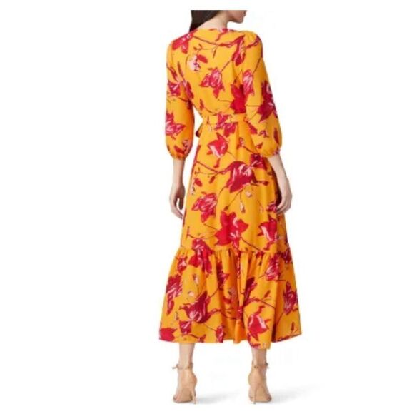 Color Me Courtney Eleanor Wrap Dress Small Yellow Floral - Picture 10 of 10